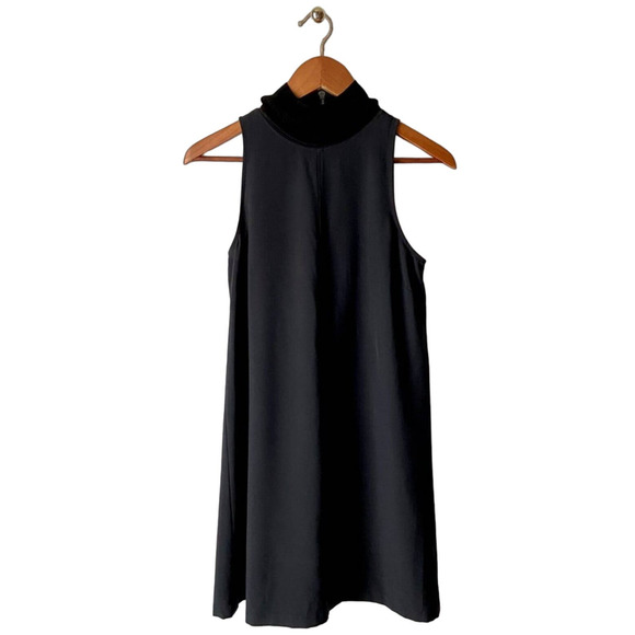 Athleta Black Shift Dress With Mock Turtleneck Size XXS - Picture 1 of 6